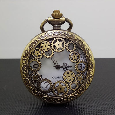 Reloj de Bolsillo Vintage Clásico Grande con Engranajes Hueco - Image 7