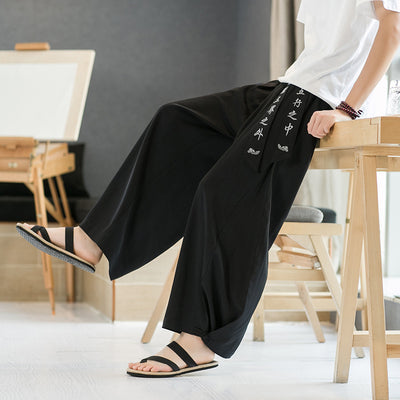 Pantalones Casuales con Bordado Artesanal Chino - Image 4