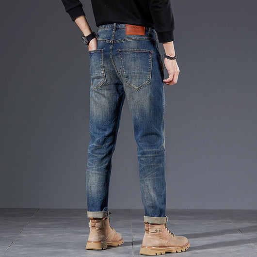 Pantalones Pencil Vintage Lavados para Hombre - Estilo Retro Trendy - Image 4