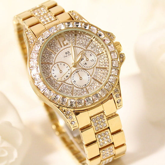 Reloj de Tres Ojos con Cristal Diamante Completo, Esfera Grande y Resistencia al Agua - Image 4