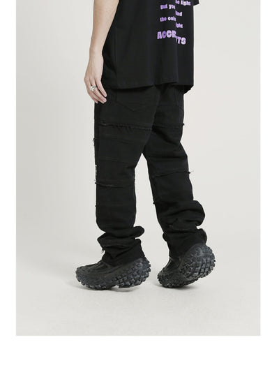 Jeans Rectos Estilo Hip-hop Europeo y Americano con Capas - Image 12