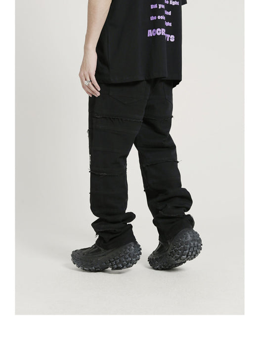 Jeans Rectos Estilo Hip-hop Europeo y Americano con Capas - Image 12