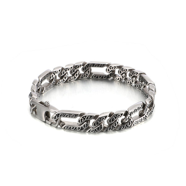 Pulsera de Acero Titanio Estilo Punk Retro para Hombre