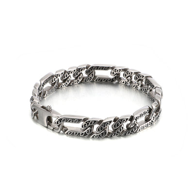 Pulsera de Acero Titanio Estilo Punk Retro para Hombre