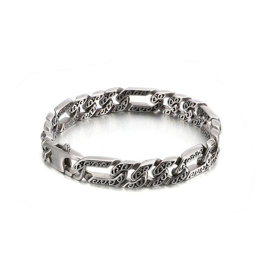 Pulsera de Acero Titanio Estilo Punk Retro para Hombre