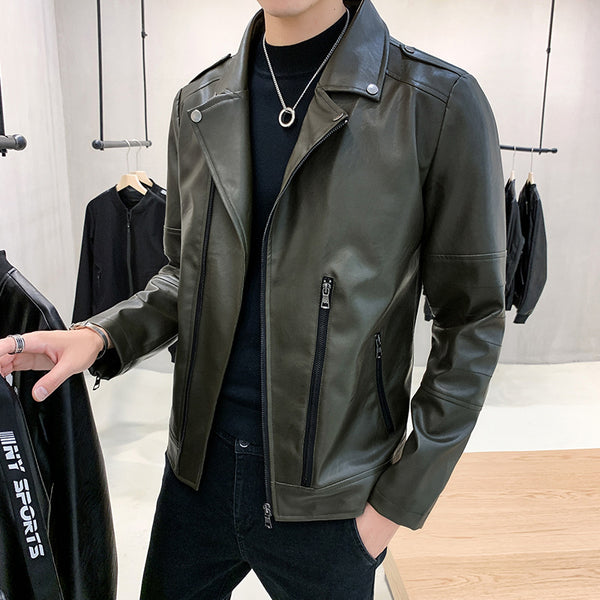 Chaqueta de Cuero de Largo Medio