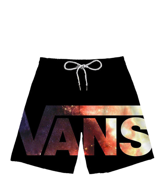 Pantalones de Playa para Hombre con Estampado de Salpicadura de Tinta Digital Blanco y Negro - Image 2