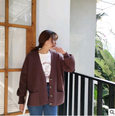 Cardigan de Punto Suelto Estilo Lazy para Otoño e Invierno - Image 12