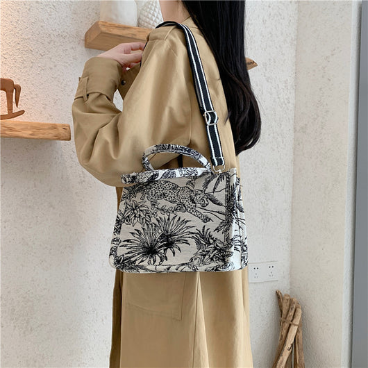 Bolsa Tote de Lona Bordada con Gran Capacidad - Bolsa de Compras Portátil - Image 7