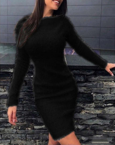 Vestido Largo Elegante de Manga Larga con Cintura Ajustada - Image 16