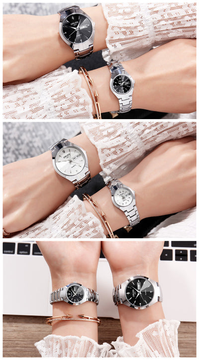Reloj de Pareja Acero Tungsteno Resistente al Agua - Diseño Moderno para Estudiantes - Image 19