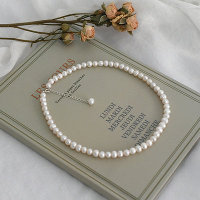 Collar de Perla Natural Cadena Clavícula Plata 925 Diseño Personalizado - Image 11