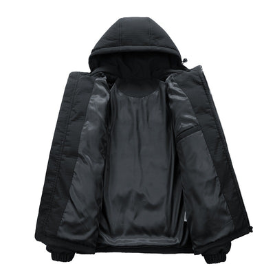Chaqueta Acolchada de Invierno para Hombre con Capucha y Estampado Urbano - Image 4