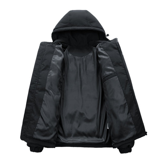 Chaqueta Acolchada de Invierno para Hombre con Capucha y Estampado Urbano - Image 4