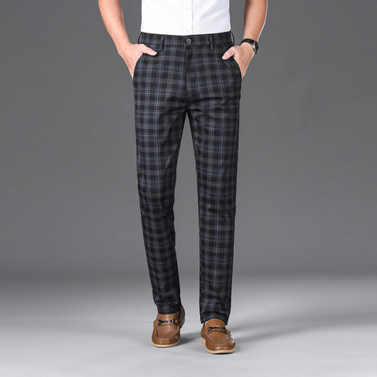 Pantalones a Cuadros Rectos Modernos para Hombre - Image 13