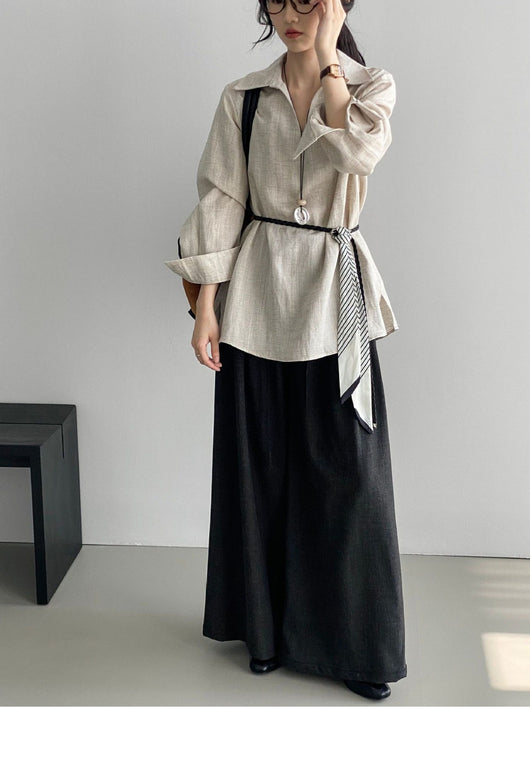 Conjunto de Blusa Casual y Pantalón Ancho con Cintura Elástica - Image 27