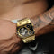 Reloj Casual para Hombre Acero Dorado con Esfera Luminosa