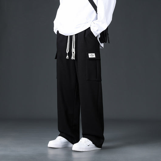 Pantalones Casuales Hombre Corte Amplio y Drapeado