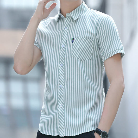 Camisa de Verano para Hombre a Rayas Resistente a Arrugas - Image 10