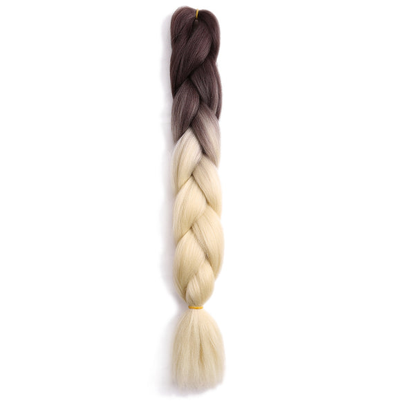 Peluca Trenzas Jumbo Degradado Negro - Fibra de Seda Resistente al Calor