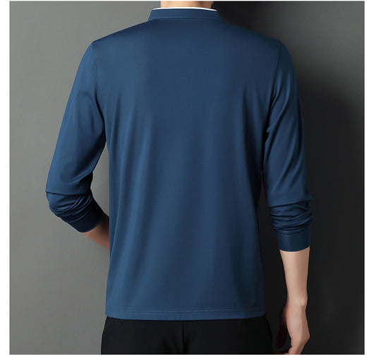 Camiseta Manga Larga Cuello Alto para Hombre Estilo Casual - Image 2