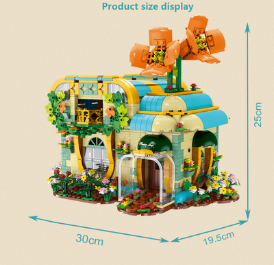 Bloques de Construcción Educativos - Villa de Amor con Tienda de Flores y Frutas - Image 9