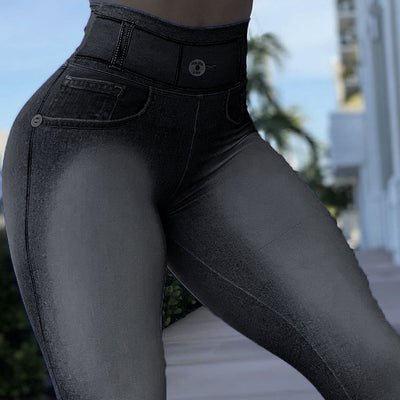 Pantalón Casual Cintura Alta Camuflaje con Botones y Costuras Decorativas - Image 2