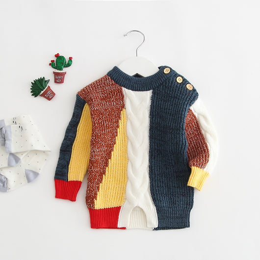 Suéter Patchwork para Bebé - Diseño Colorido y Acogedor