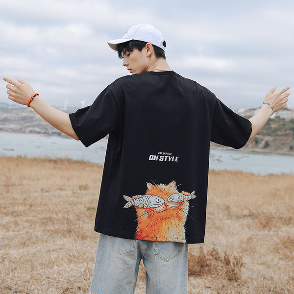 Playera de Estampado de Gatos