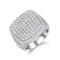 Anillo de Diamante Cuadrado Royal con Moissanita Premium, Plata S925 y Baño de Platino para Hombre