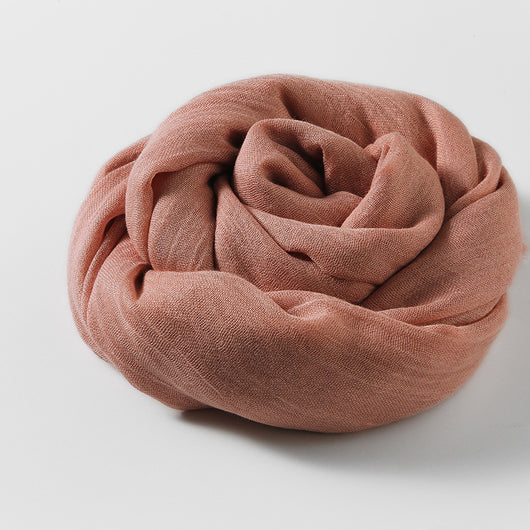 Pañuelo de Algodón y Lino Artístico de Color Sólido para Mujer - Image 27