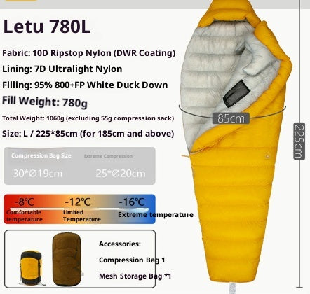 Saco de Dormir Ultraligero de Plumón para Camping - Image 10