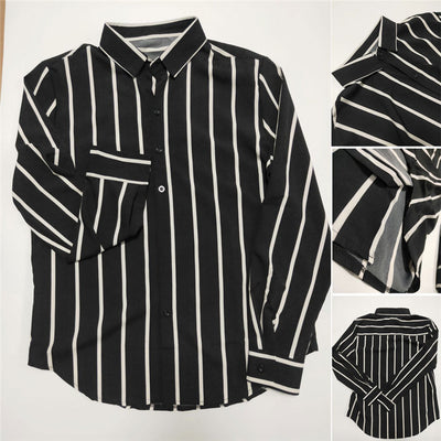 Camisa Casual de Manga Larga con Rayas para Hombre - Image 4