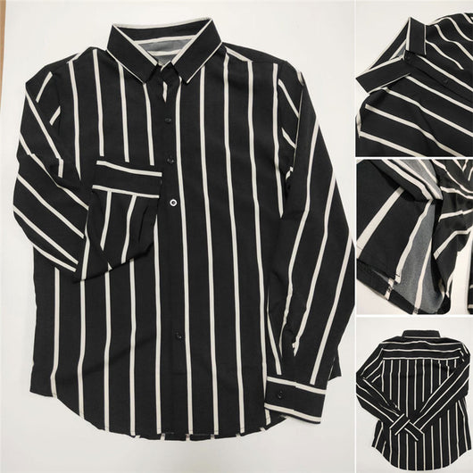 Camisa Casual de Manga Larga con Rayas para Hombre - Image 4