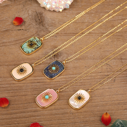 Colgante de Piedra con Girasol Pavé para Mujer - Image 33
