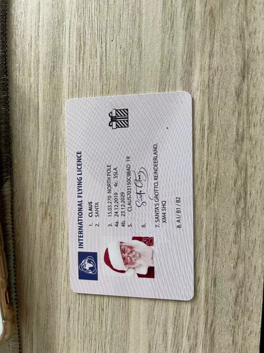 Licencia de Conducir Navideña del Papá Noel Explosivo - Tarjeta de Saludo Divertida