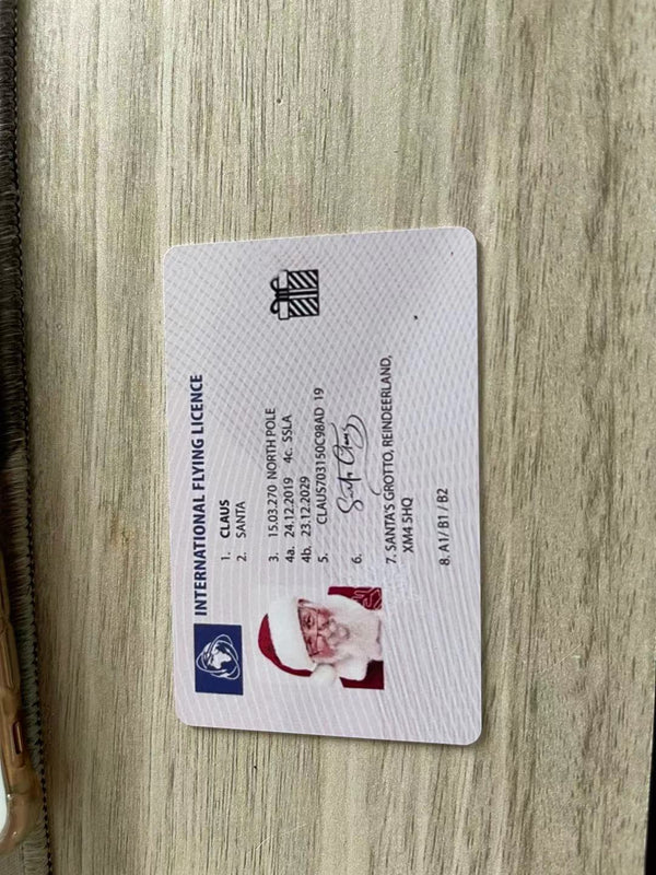 Licencia de Conducir Navideña del Papá Noel Explosivo - Tarjeta de Saludo Divertida