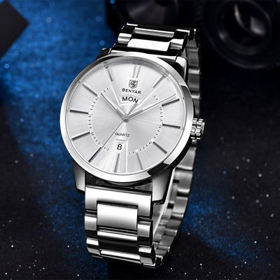 Reloj Deportivo Binya Fashion con Correa de Acero Inoxidable Resistente al Agua - Image 4