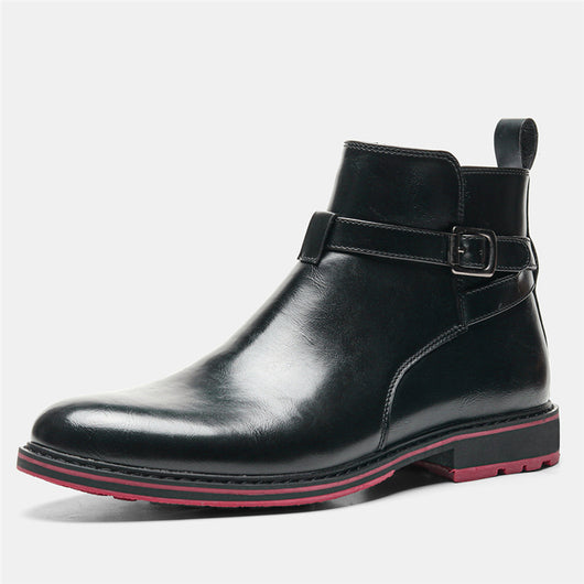 Botas Negras de Moda para Hombre con Detalles en Rojo - Image 6