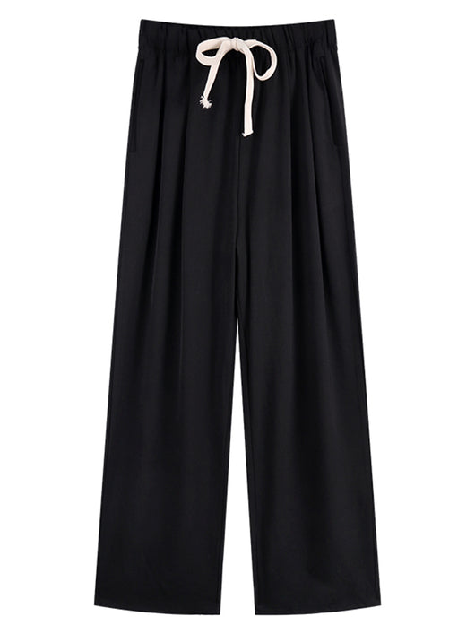 Pantalones Rectos de Cintura Alta Holgada para Mujer - Image 8