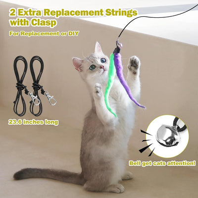 Set de 11 Juguetes para Gatos con Plumas Coloridas