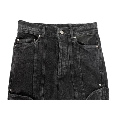 Pantalones Vaqueros Rectos Desgastados con Parches Efecto Vintage - Image 4