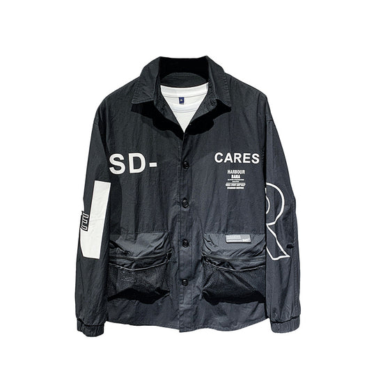 Chaqueta Casual para Hombre Estilo Coreano con Protección Solar y Detalles en Contraste