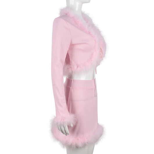 Conjunto Crop Top y Falda Corta Calados para Mujer - Image 6