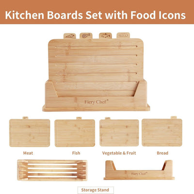Juego de 4 Tablas para Cortar Frutas y Verduras con Soporte - Image 2