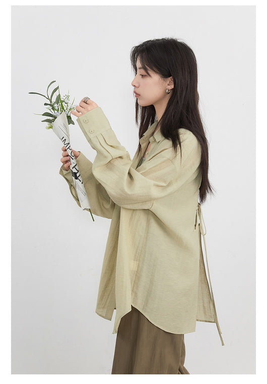 Blusa Holgada Verde Protección Solar con Espalda Calada - Image 15