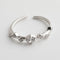 Anel Sterling Prata Menina Diamante Moda Branco Dourado Abertura ajustável