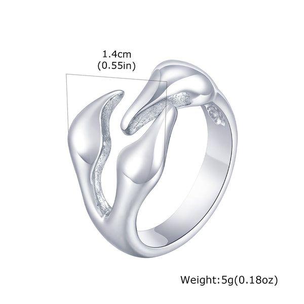 Anillo de Acero Inoxidable con Diseño Geométrico Irregular para Hombre - Image 6
