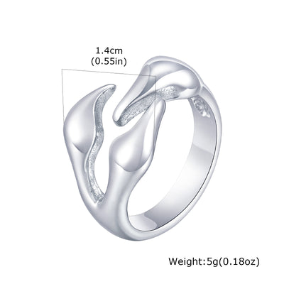 Anillo de Acero Inoxidable con Diseño Geométrico Irregular para Hombre - Image 6