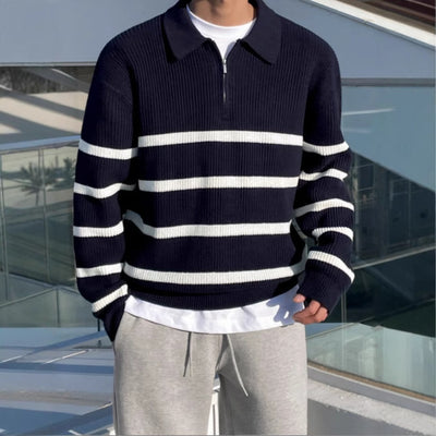 Chaqueta Suéter Hombre Cuello Medio Cierre Ajuste Relajado - Image 2